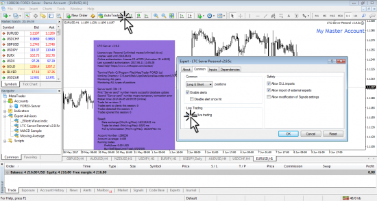 Allowing Live Trading and Auto Trading